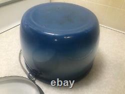 Extremely Rare Mint Blue Fade Bluebell White Graniteware Enamelware Antique