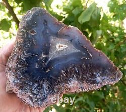 Extremely Rare Mirror Polished Big Turkish Blue Lace Stick Agate Pair Uv Reactiv