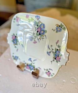 Extremely Rare Morgan Belleek China USA BLE1 Serving Platter Pink Blue Flowers