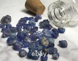 Extremely Rare Natural Sought After Raw Blue Sapphire Crystal Gemstone Vile Gift