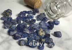 Extremely Rare Natural Sought After Raw Blue Sapphire Crystal Gemstone Vile Gift