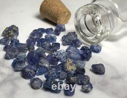 Extremely Rare Natural Sought After Raw Blue Sapphire Crystal Gemstone Vile Gift