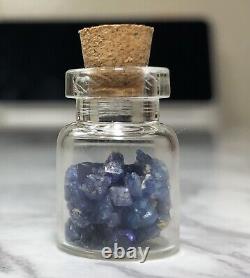 Extremely Rare Natural Sought After Raw Blue Sapphire Crystal Gemstone Vile Gift