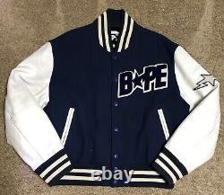 Extremely Rare OG 90s Bapesta Wool / Leather Varsity Jacket Size XL AUTHENTIC