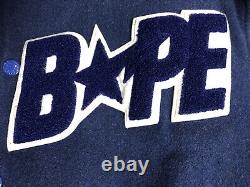 Extremely Rare OG 90s Bapesta Wool / Leather Varsity Jacket Size XL AUTHENTIC