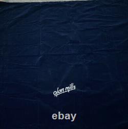 Extremely Rare Olan Mills Photography Backdrop Navy Blue Velvet Embroidered