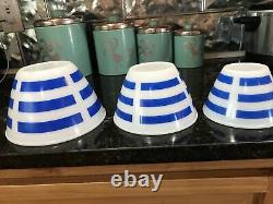 Extremely Rare (Opalex) Bold Blue Striped Bowls