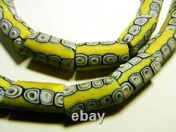 Extremely Rare PERFECT STRAND Yellow with Translucent EYES Venetian Trade Beads