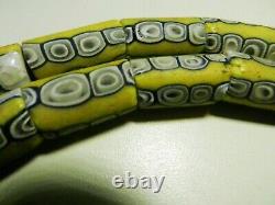 Extremely Rare PERFECT STRAND Yellow with Translucent EYES Venetian Trade Beads
