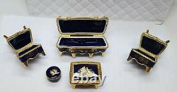 Extremely Rare PORCELAINE IMPERIA Cobalt Blue Limoge Set with accent pieces