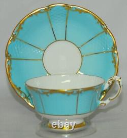 Extremely Rare Paragon Robins Egg Blue/gold Floral Teacup And Saucer Set