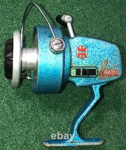 Extremely Rare REGINA Fishing Reel BLUE GERMANY, Crown- Working- Historical