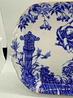 Extremely Rare Royal Crown Derby Blue Mikado Sandwich Tray Date Code 1956