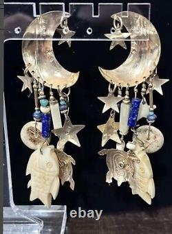Extremely Rare Tabra Amazing Moon & Stars Earring @@@@