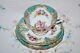 Extremely Rare Turquoise Shelley Bone China Tea Set Gainsborough Trio Cup Plate