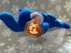 Extremely Rare Ty Original Peanut Roral Blue Elephant with Tags excellent condit