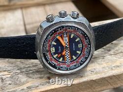 Extremely Rare VECA Racing World Time date Swiss Professional Big Watch