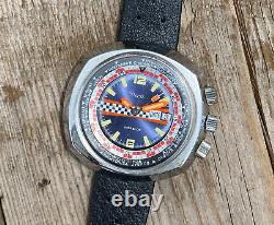 Extremely Rare VECA Racing World Time date Swiss Professional Big Watch