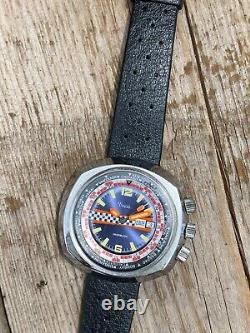 Extremely Rare VECA Racing World Time date Swiss Professional Big Watch