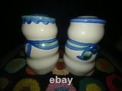 Extremely Rare VINTAGE MA Hadley SNOWMAN SHAPED 5 Salt & Pepper Shakers NEW
