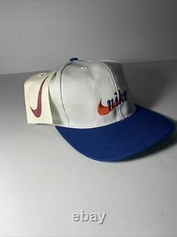 Extremely Rare VTG 90s Nike Swoosh Hat Blue and White with Tags SnapBack