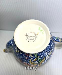 Extremely Rare Vintage 1930's Royal Winton Grimwades Chintz Blue Anemone Teapot