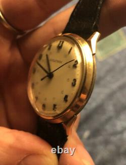 Extremely Rare Vintage Bulova Accutron 214 Blue Canadian Railroad Gold Watch