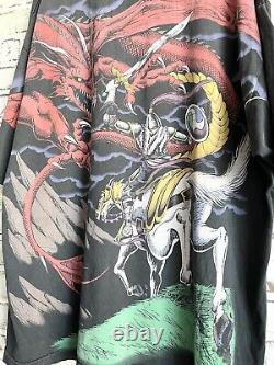 Extremely Rare Vintage Early OG Liquid Blue Test Print Dragon AOP Shirt XXL