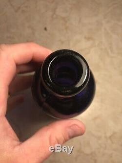 Extremely Rare Vintage Glittering Soda Water Works Dark Purple Blob Top Bottle