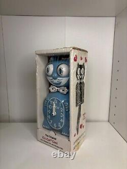 Extremely Rare Vintage Jeweled KIT- CAT KLOCK ELECTRIC SEALED- LIGHT BLUE