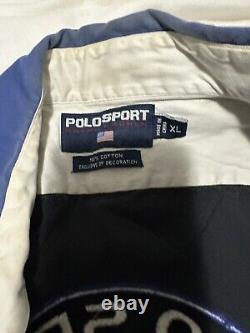 Extremely Rare Vintage Polo Sport RL ARCTIC CHALLENGE Blue White Shirt Size XL
