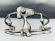 Extremely Rare Vintage Snoopy Turquoise Sterling Silver Bracelet Old