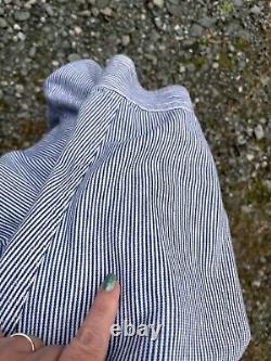 Extremely Rare Vtg Calvin Klein Sport Blue Jeans Hickory Stripe Shirt Sz XL
