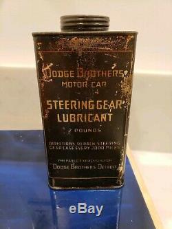 Extremely Rare Vtg. Dodge Brothers Motor Car Steering Gear Lubricant 2 Lb. Can