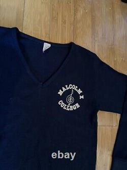 Extremely Rare Vtg Malcolm X College Sweater Sz. S Chicago Collectible
