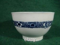 Extremely Rare Worcester Teabowl Flower Head and Leaf Band Pattern C1780 Antique