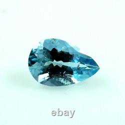 Extremely Rare and AAA++ Quality 1.10 carat Pear Shape Aquamarine Gemstone
