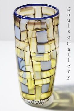 Extremely rare Richard Moiel Kathy Poeppel signed large glass vase from estate