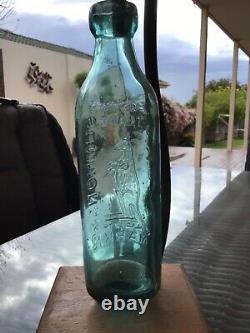 Extremely rare aqua green Summons & Co Sydney large Maughams patent bottle