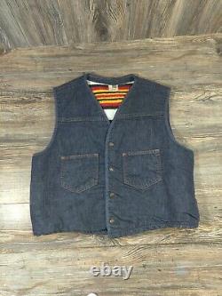 Extremely rare condition 1970's Carhartt Denim vest blanket lining XL