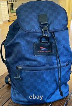 Genuine Louis Vuitton Cup Back Pack in Navy Blue Damier Nylon Extremely RARE