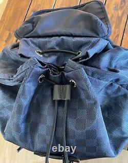 Genuine Louis Vuitton Cup Back Pack in Navy Blue Damier Nylon Extremely RARE