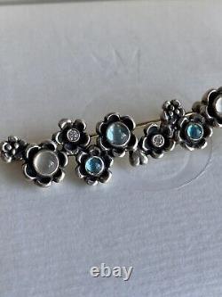 Genuine Pandora Blue Topaz Moonstone Brooch extremely rare