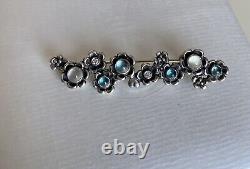 Genuine Pandora Blue Topaz Moonstone Brooch extremely rare