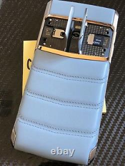 Genuine Vertu Signature Touch SKY BLUE RED Gold 5.2 Extremely RARE BRAND NEW