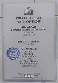 Goal Line Art JOHNNY UNITAS Signed Card Blue Seal Enshrinee Proof EXTREMELY RARE