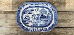 Harley & Co Platter, Willow Blue, Extremely Rare, circa 1802