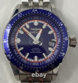 INVICTA Men's Automatic extreme Stainless Steel Blue Dial Watch Model 3157 RARE