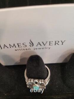 James Avery Extremely Rare Retired De Flores Turquoise Ring Size 7.5