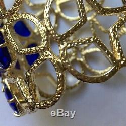 Kendra Scott Paley Blue Purple Stone Bracelet Cuff Gold Frame Extremely Rare